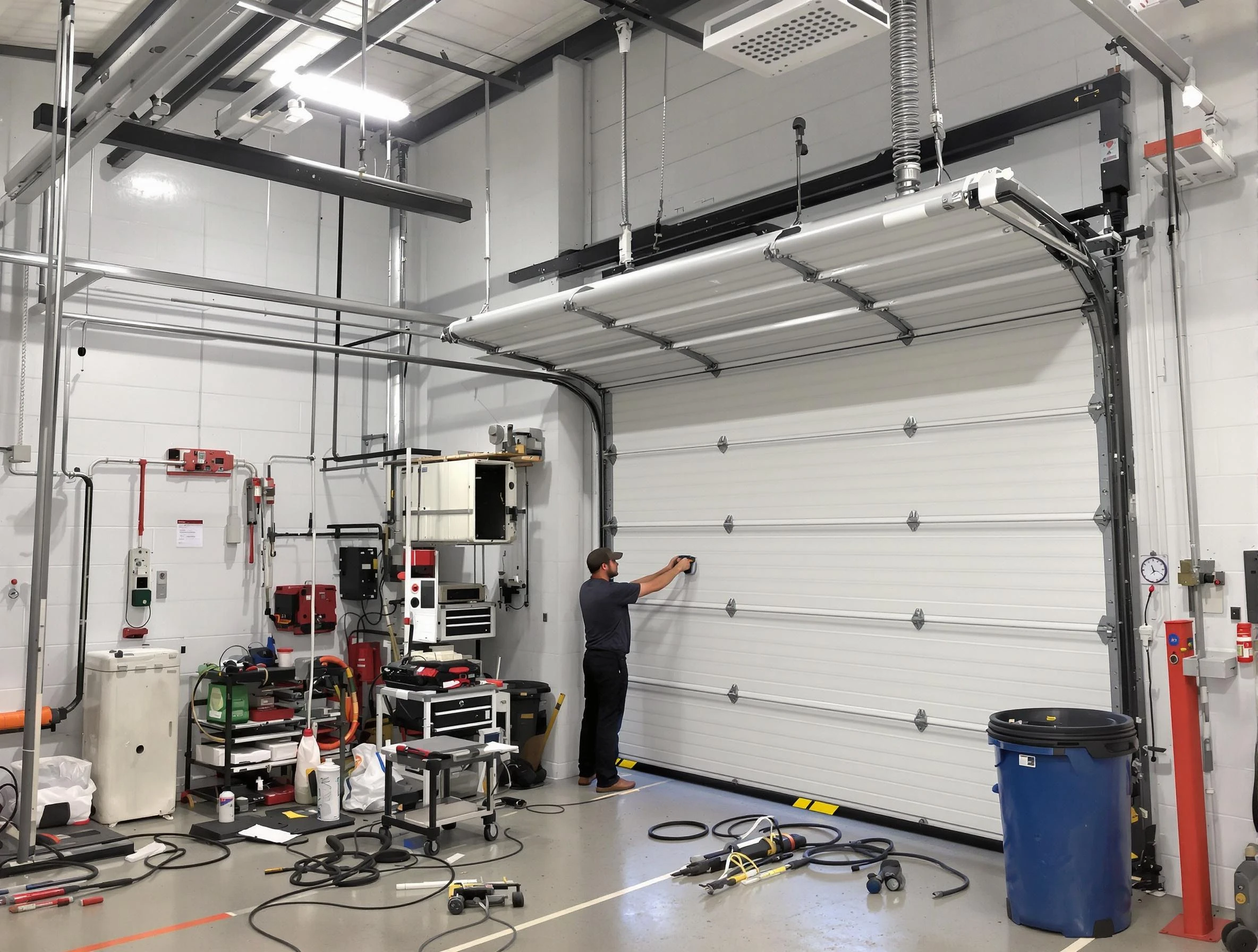 Gresham Park Garage Door Repair certified technician performing commercial door repair at a Gresham Park business facility