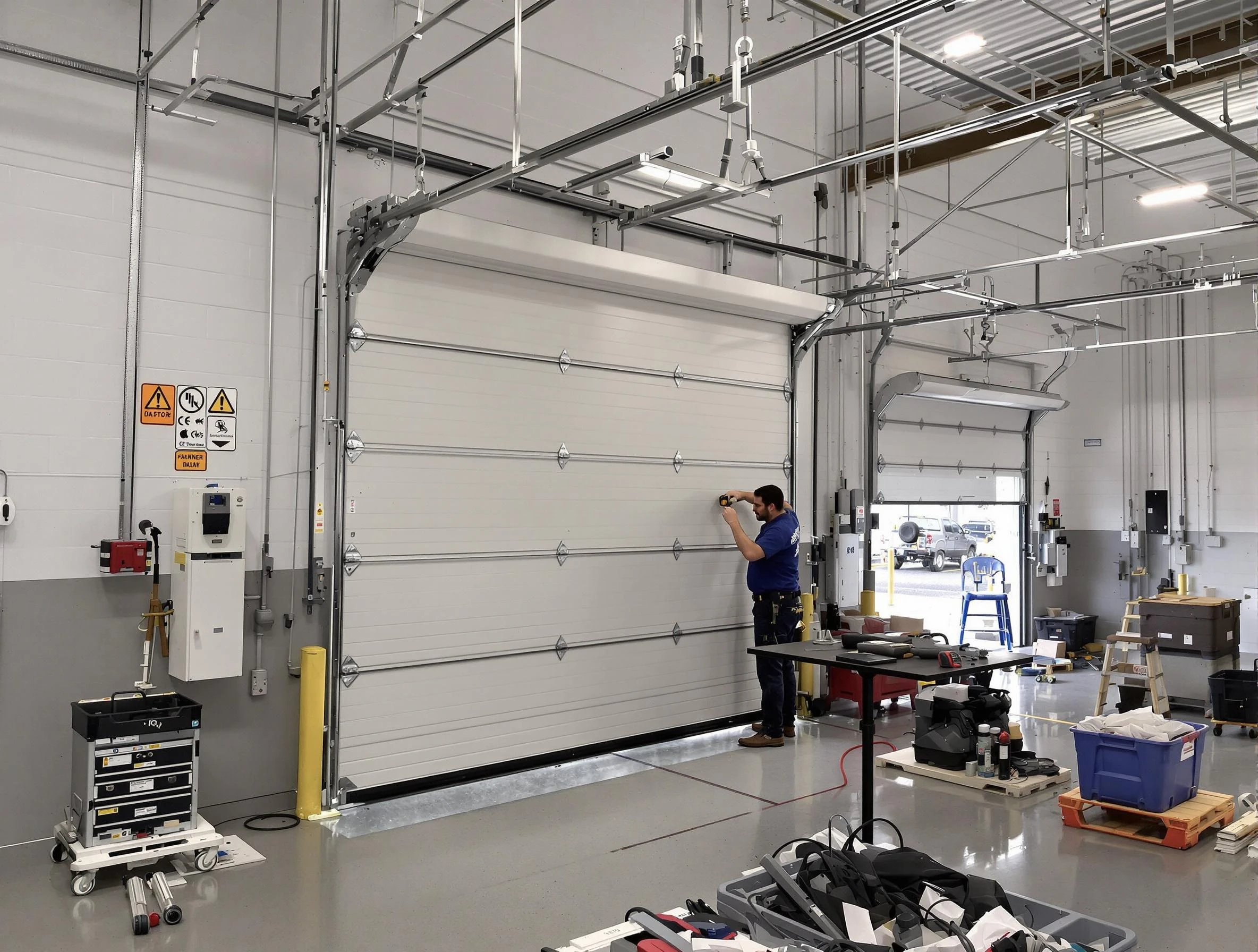Commercial garage door repair being performed by Gresham Park Garage Door Repair expert in Gresham Park