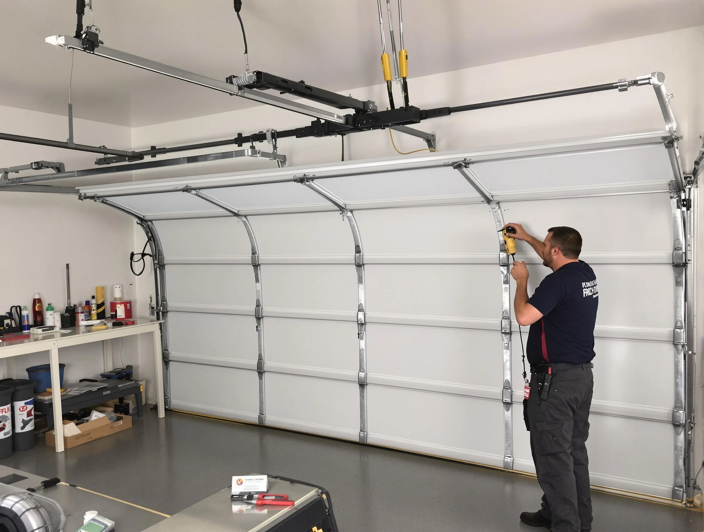 Gresham Park Garage Door Repair certified technician performing overhead door system repair in Gresham Park