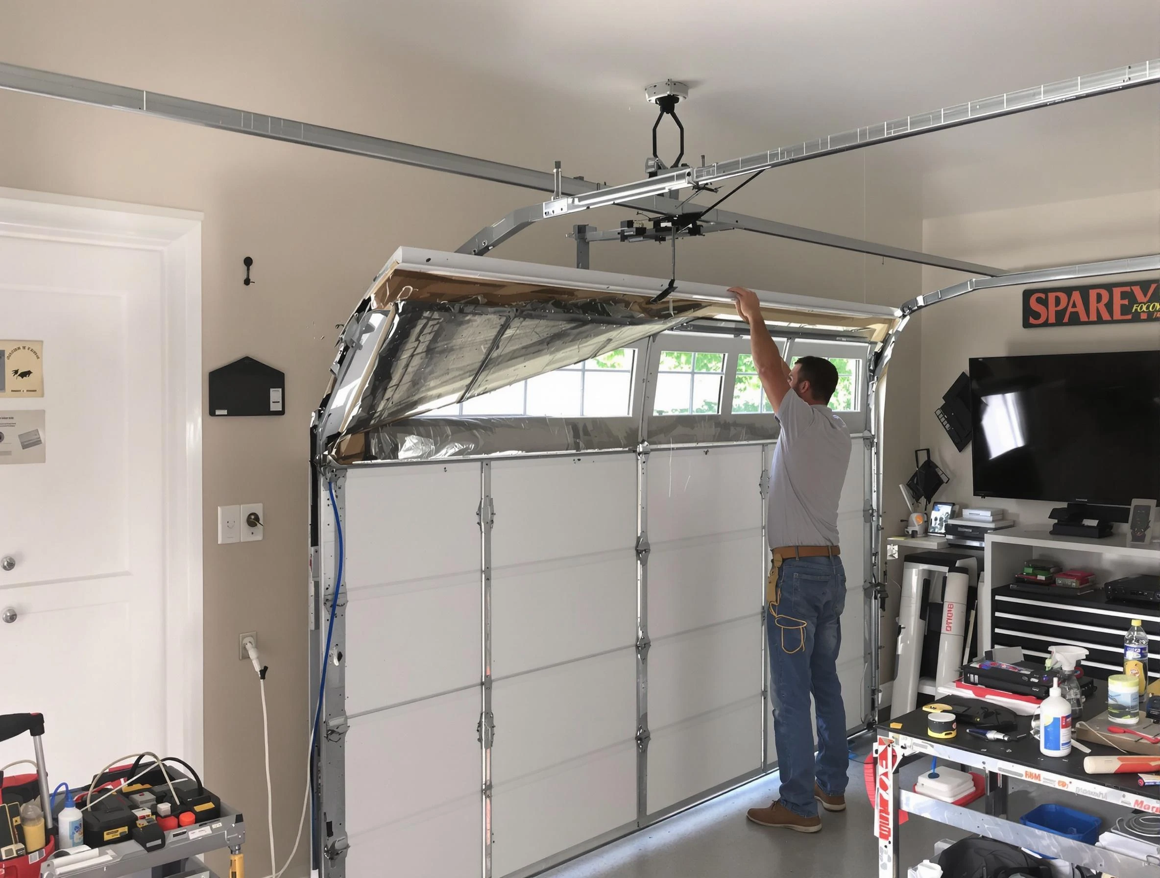 Garage door section replacement by Gresham Park Garage Door Repair in Gresham Park